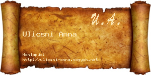 Ulicsni Anna névjegykártya