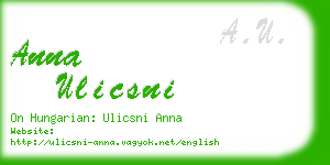 anna ulicsni business card